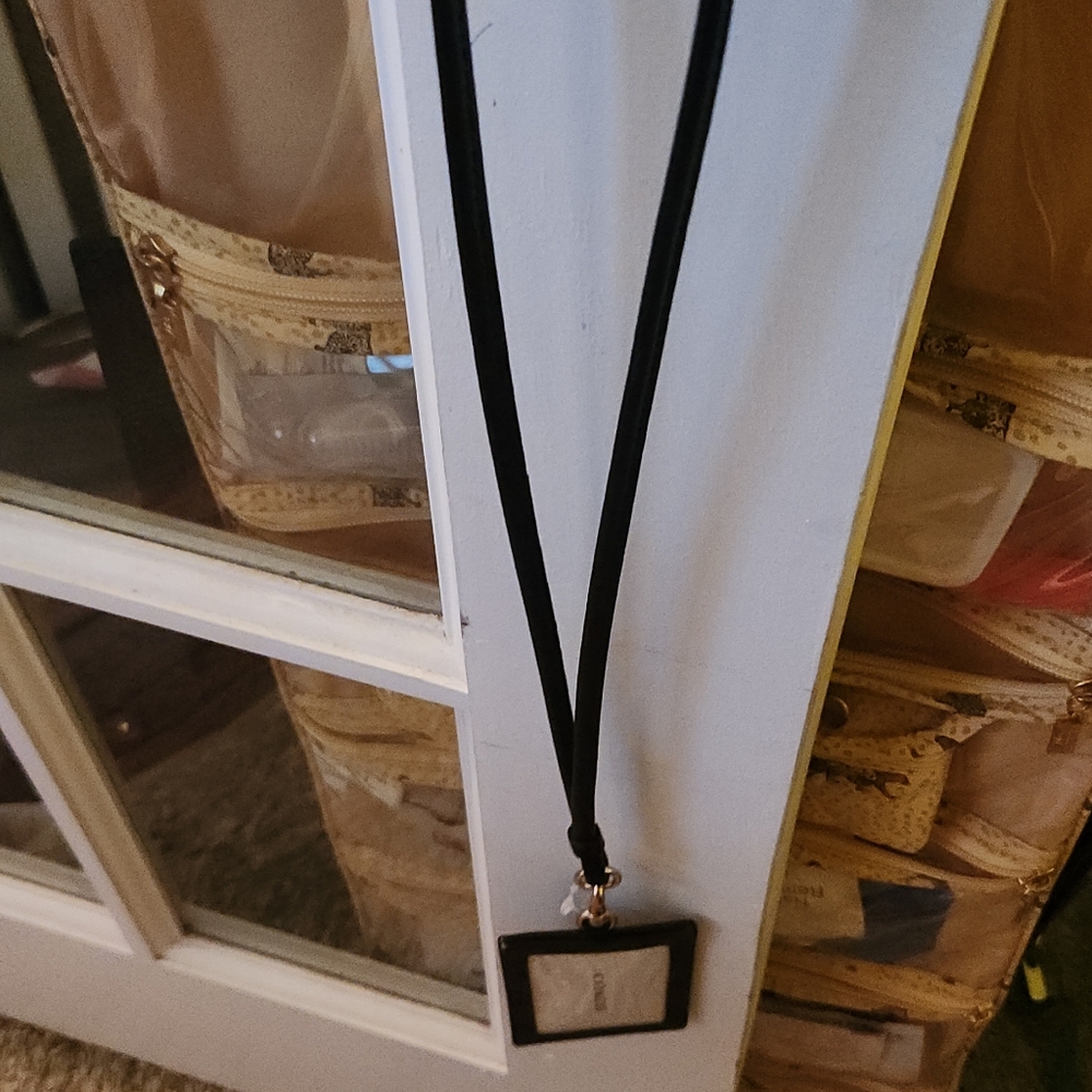 Coach black identification lanyard